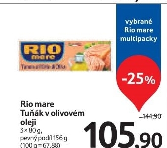 Tunak v olivovem oleji rio mare