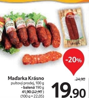 Klobasa madarka krasno