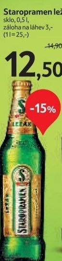 Pivo svetly lezak 12 staropramen