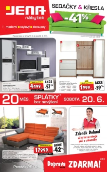 akční leták Jena nábytek 17.6.2015-30.6.2015