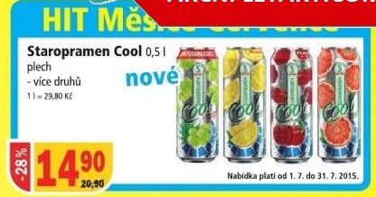 Pivo ochucene cool staropramen
