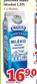 Mleko lahodne jihoceske madeta 1 5 polotucne