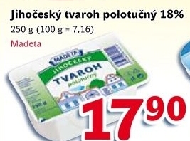 Tvaroh polotucny jihocesky madeta