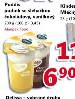 Dezert pudink se slehackou puddis campina
