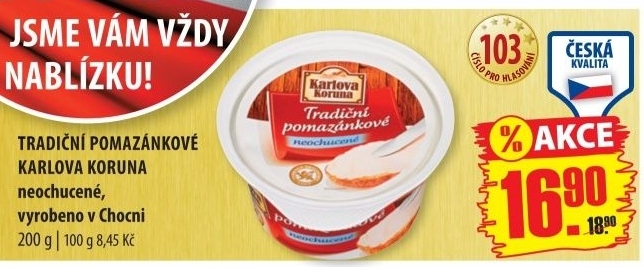 Tradicni pomazankove neochucene karlova koruna