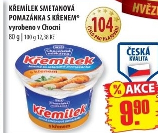 Pomazanka smetanova kremilek chocenska mlekarna