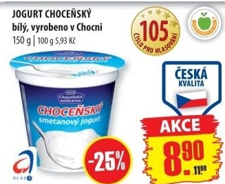 Jogurt smetanovy neochuceny chocensky