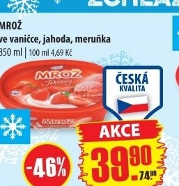 Zmrzlina ve vanicce mroz prima