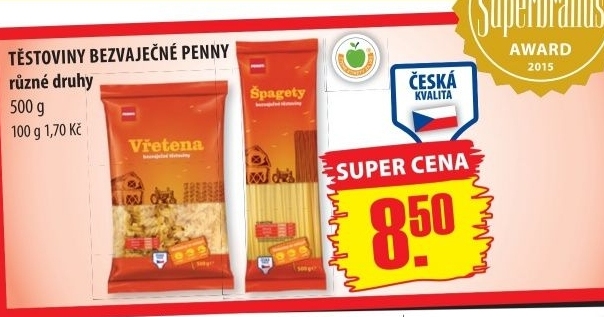 Testoviny bezvajecne penny