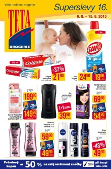 akční leták Teta drogerie 6.8.2015-15.8.2015