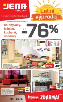 akční leták Jena nábytek 10.8.2015-25.8.2015