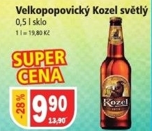 Pivo svetle vycepni 10 velkopopovicky kozel