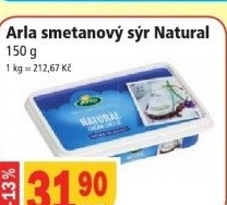 Syr smetanovy natural arla