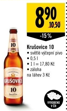 Pivo svetle vycepni 10 krusovice