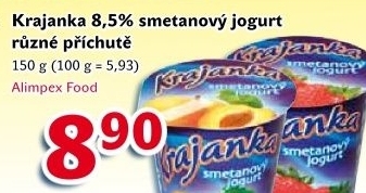 Jogurt smetanovy ochuceny krajanka