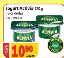 Jogurt ochuceny activia danone