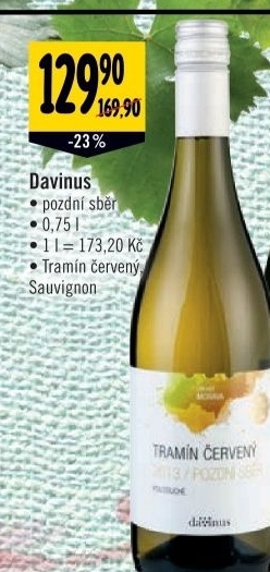 Vino tramin cerveny davinus pozdni sber