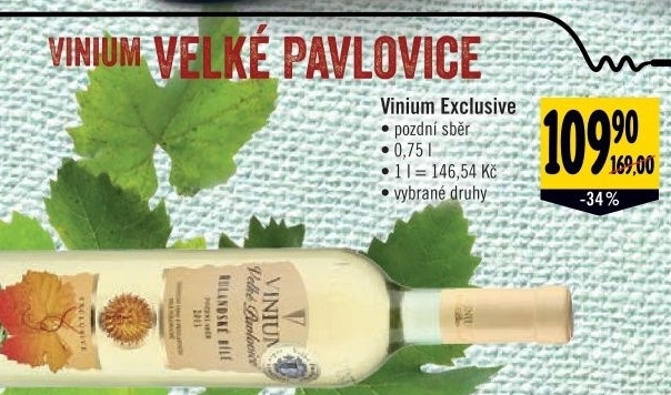 Vino vinium exclusive velke pavlovice pozdni sber