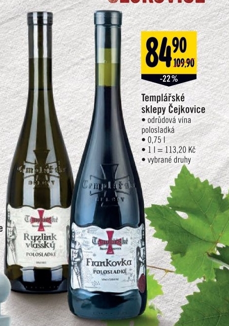 Vino templarske sklepy cejkovice