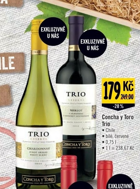 Vino concha y toro trio