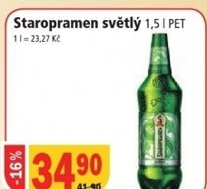 Pivo svetle vycepni 10 staropramen