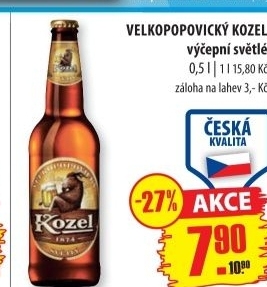 Pivo svetle vycepni 10 velkopopovicky kozel