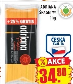 Testoviny semolinove adriana