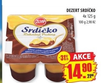 Dezert pudink srdicko zott