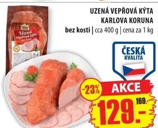 Kyta veprova uzena bez kosti karlova koruna