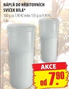 Svicka hrbitovni napln