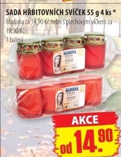 Svicka hrbitovni madona napln