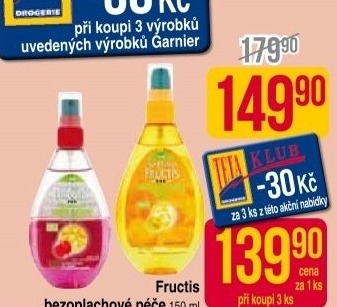 Pece na vlasy bezoplachova fructis garnier