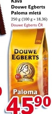 Kava mleta paloma douwe egberts