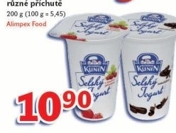 Jogurt selsky ochuceny kunin