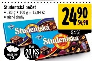 Cokolada studentska pecet orion