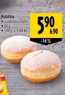 Kobliha s ovocnou naplni