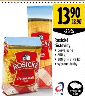 Testoviny bezvajecne rosicke
