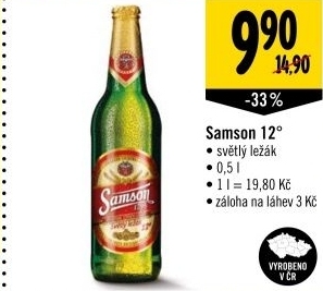 Pivo svetly lezak 12 samson