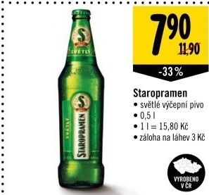 Pivo svetle vycepni 10 staropramen
