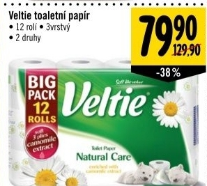 Toaletni papir 3vrstvy veltie kleenex