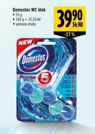 Wc blok tuhy power 5 domestos