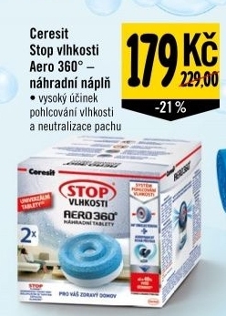 Pohlcovac vlhkosti aero 360 ceresit nahradni tablety