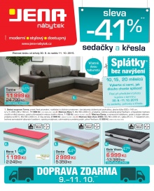 akční leták Jena nábytek 30.9.2015-11.10.2015