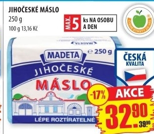Maslo jihoceske madeta