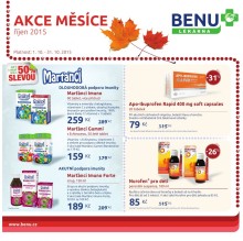 akční leták BENU Lékárna 1.10.2015-31.10.2015