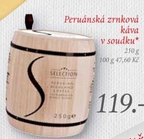 Kava zrnkova v soudku peru selection