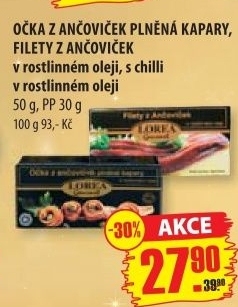 Ocka z ancovicek plnena syrem lorea