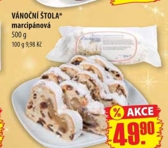 Stola marcipanova vanocni