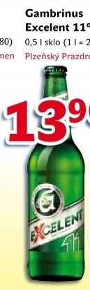 Pivo svetly lezak 11 excelent gambrinus