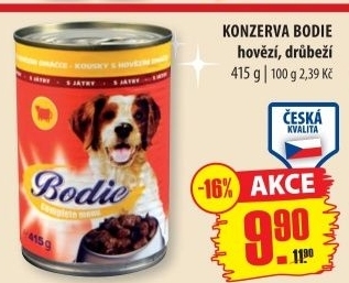 Konzerva pro psy bodie